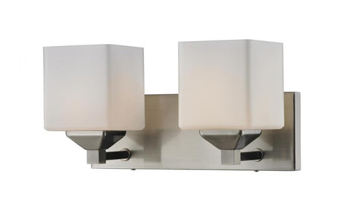 Z-Lite Quube 2 Light Vanity in Brushed Nickel Finish Model: 2104-2V