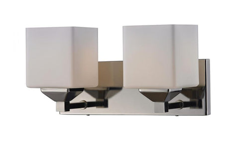 Z-Lite Quube 2 Light Vanity in Brushed Nickel Finish Model: 2104-2V