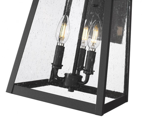Z-Lite Rainer 3 Light Outdoor Wall Light in Black Finish Model: 5015M-BK