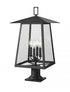 Z-Lite Rainer 4 Light Outdoor Pier Mounted Fixture in Black Finish Model: 5015PHBR-533PM-BK