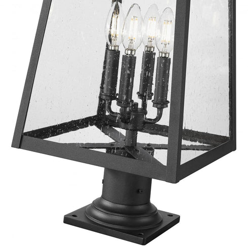Z-Lite Rainer 4 Light Outdoor Pier Mounted Fixture in Black Finish Model: 5015PHBR-533PM-BK