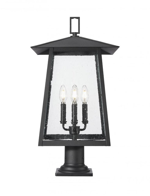 Z-Lite Rainer 4 Light Outdoor Pier Mounted Fixture in Black Finish Model: 5015PHBR-533PM-BK