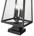 Z-Lite Rainer 4 Light Outdoor Pier Mounted Fixture in Black Finish Model: 5015PHBS-SQPM-BK