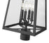 Z-Lite Rainer 4 Light Outdoor Post Mount Fixture in Black Finish Model: 5015PHBR-BK
