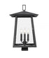 Z-Lite Rainer 4 Light Outdoor Post Mount Fixture in Black Finish Model: 5015PHBS-BK