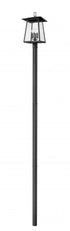 Z-Lite Rainer 4 Light Outdoor Post Mounted Fixture in Black Finish Model: 5015PHBR-5009P120-BK