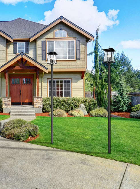 Z-Lite Rainer 4 Light Outdoor Post Mounted Fixture in Black Finish Model: 5015PHBR-5009P120-BK