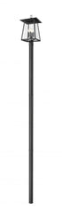 Z-Lite Rainer 4 Light Outdoor Post Mounted Fixture in Black Finish Model: 5015PHBR-5009P120-BK