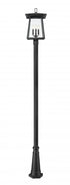 Z-Lite Rainer 4 Light Outdoor Post Mounted Fixture in Black Finish Model: 5015PHBR-5011P-BK
