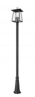 Z-Lite Rainer 4 Light Outdoor Post Mounted Fixture in Black Finish Model: 5015PHBR-5011P-BK