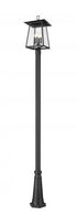 Z-Lite Rainer 4 Light Outdoor Post Mounted Fixture in Black Finish Model: 5015PHBR-5011P-BK