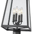 Z-Lite Rainer 4 Light Outdoor Post Mounted Fixture in Black Finish Model: 5015PHBR-519P-BK