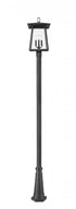 Z-Lite Rainer 4 Light Outdoor Post Mounted Fixture in Black Finish Model: 5015PHBR-519P-BK
