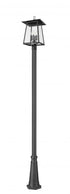 Z-Lite Rainer 4 Light Outdoor Post Mounted Fixture in Black Finish Model: 5015PHBR-519P-BK