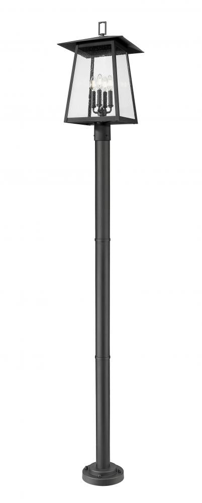 Z-Lite Rainer 4 Light Outdoor Post Mounted Fixture in Black Finish Model: 5015PHBR-567P-BK