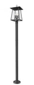 Z-Lite Rainer 4 Light Outdoor Post Mounted Fixture in Black Finish Model: 5015PHBR-567P-BK