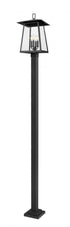 Z-Lite Rainer 4 Light Outdoor Post Mounted Fixture in Black Finish Model: 5015PHBS-536P-BK