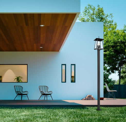 Z-Lite Rainer 4 Light Outdoor Post Mounted Fixture in Black Finish Model: 5015PHBS-536P-BK