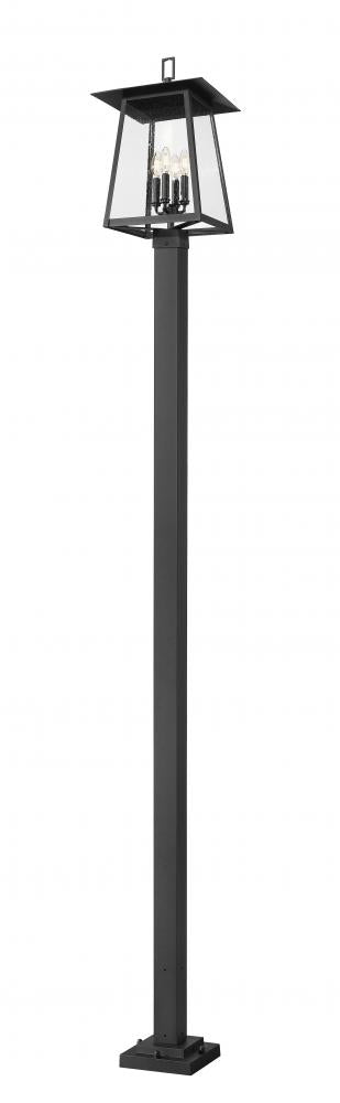 Z-Lite Rainer 4 Light Outdoor Post Mounted Fixture in Black Finish Model: 5015PHBS-536P-BK