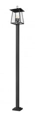 Z-Lite Rainer 4 Light Outdoor Post Mounted Fixture in Black Finish Model: 5015PHBS-536P-BK