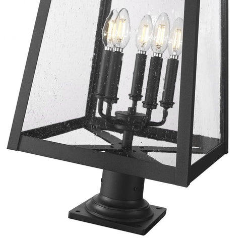 Z-Lite Rainer 5 Light Outdoor Pier Mounted Fixture in Black Finish Model: 5015PHXLR-533PM-BK