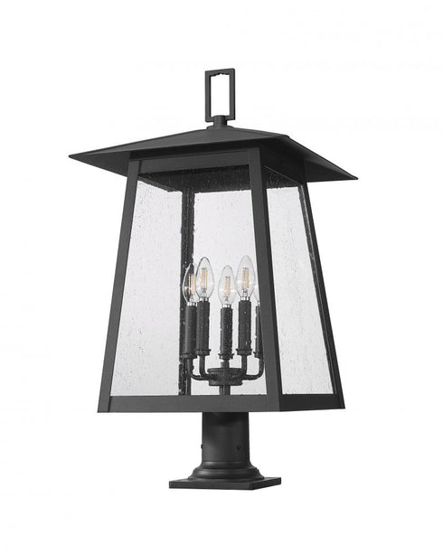 Z-Lite Rainer 5 Light Outdoor Pier Mounted Fixture in Black Finish Model: 5015PHXLR-533PM-BK
