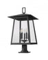 Z-Lite Rainer 5 Light Outdoor Pier Mounted Fixture in Black Finish Model: 5015PHXLR-533PM-BK
