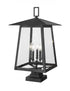 Z-Lite Rainer 5 Light Outdoor Pier Mounted Fixture in Black Finish Model: 5015PHXLS-SQPM-BK