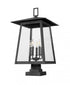 Z-Lite Rainer 5 Light Outdoor Pier Mounted Fixture in Black Finish Model: 5015PHXLS-SQPM-BK