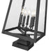 Z-Lite Rainer 5 Light Outdoor Pier Mounted Fixture in Black Finish Model: 5015PHXLS-SQPM-BK