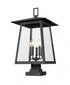 Z-Lite Rainer 5 Light Outdoor Pier Mounted Fixture in Black Finish Model: 5015PHXLS-SQPM-BK