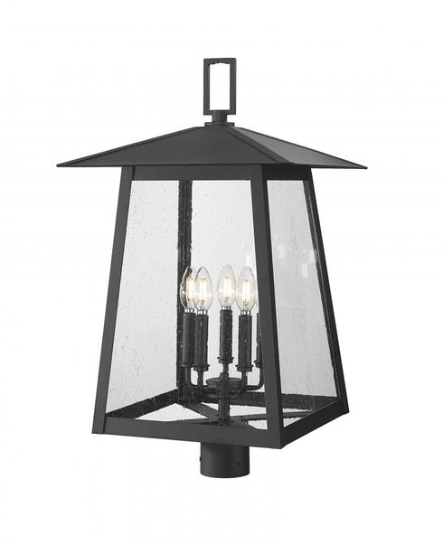 Z-Lite Rainer 5 Light Outdoor Post Mount Fixture in Black Finish Model: 5015PHXLR-BK