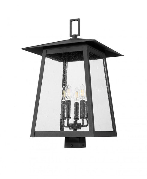 Z-Lite Rainer 5 Light Outdoor Post Mount Fixture in Black Finish Model: 5015PHXLS-BK