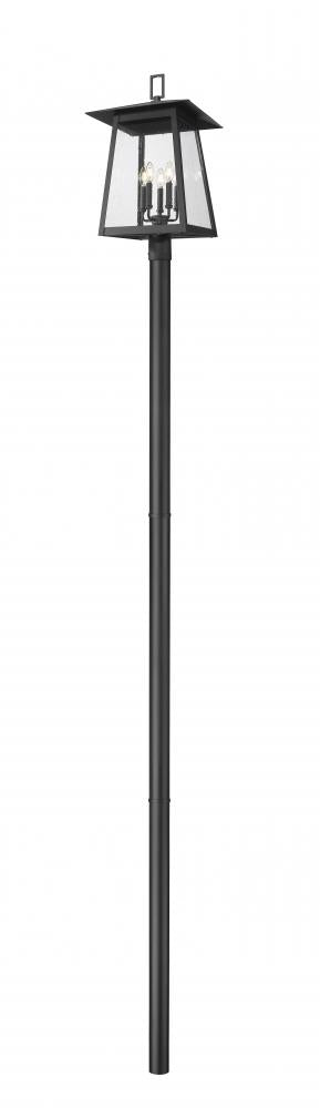Z-Lite Rainer 5 Light Outdoor Post Mounted Fixture in Black Finish Model: 5015PHXLR-5009P120-B