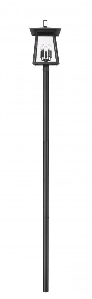 Z-Lite Rainer 5 Light Outdoor Post Mounted Fixture in Black Finish Model: 5015PHXLR-5009P120-B