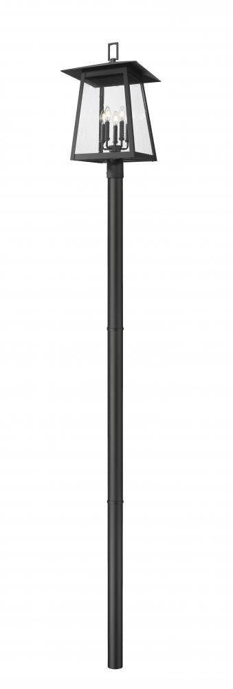 Z-Lite Rainer 5 Light Outdoor Post Mounted Fixture in Black Finish Model: 5015PHXLR-5009P96-BK