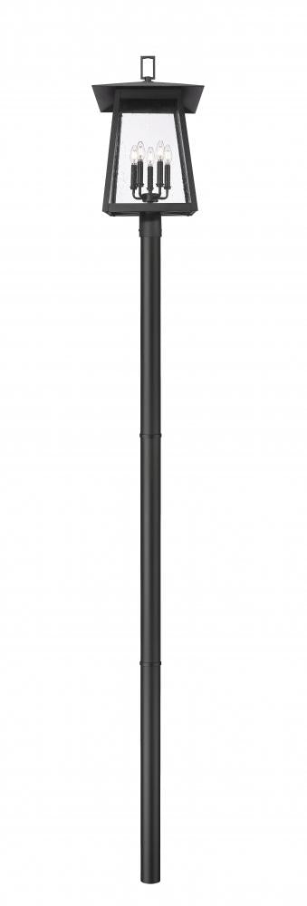 Z-Lite Rainer 5 Light Outdoor Post Mounted Fixture in Black Finish Model: 5015PHXLR-5009P96-BK