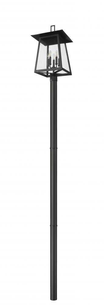Z-Lite Rainer 5 Light Outdoor Post Mounted Fixture in Black Finish Model: 5015PHXLR-5009P96-BK
