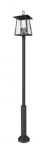 Z-Lite Rainer 5 Light Outdoor Post Mounted Fixture in Black Finish Model: 5015PHXLR-5010P-BK