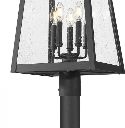 Z-Lite Rainer 5 Light Outdoor Post Mounted Fixture in Black Finish Model: 5015PHXLR-5010P-BK