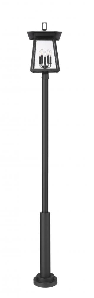 Z-Lite Rainer 5 Light Outdoor Post Mounted Fixture in Black Finish Model: 5015PHXLR-5010P-BK
