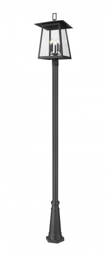 Z-Lite Rainer 5 Light Outdoor Post Mounted Fixture in Black Finish Model: 5015PHXLR-519P-BK