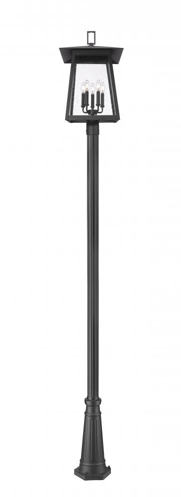 Z-Lite Rainer 5 Light Outdoor Post Mounted Fixture in Black Finish Model: 5015PHXLR-519P-BK