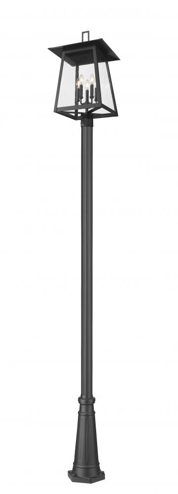 Z-Lite Rainer 5 Light Outdoor Post Mounted Fixture in Black Finish Model: 5015PHXLR-519P-BK