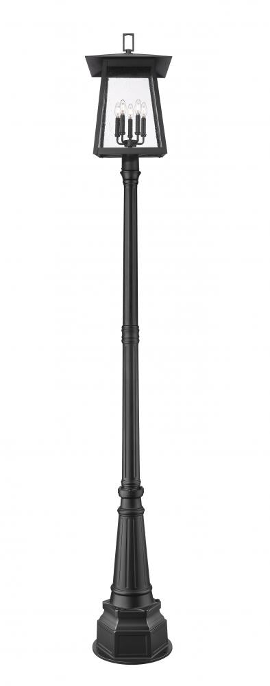 Z-Lite Rainer 5 Light Outdoor Post Mounted Fixture in Black Finish Model: 5015PHXLR-564P-BK