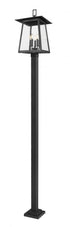 Z-Lite Rainer 5 Light Outdoor Post Mounted Fixture in Black Finish Model: 5015PHXLS-536P-BK