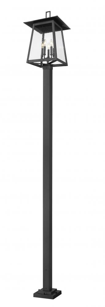 Z-Lite Rainer 5 Light Outdoor Post Mounted Fixture in Black Finish Model: 5015PHXLS-536P-BK