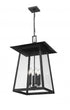 Z-Lite Rainer 6 Light Outdoor Chain Mount Ceiling Fixture in Black Finish Model: 5015CHXXL-BK