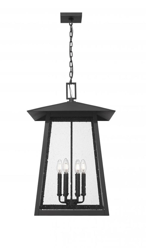 Z-Lite Rainer 6 Light Outdoor Chain Mount Ceiling Fixture in Black Finish Model: 5015CHXXL-BK