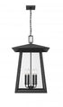 Z-Lite Rainer 6 Light Outdoor Chain Mount Ceiling Fixture in Black Finish Model: 5015CHXXL-BK